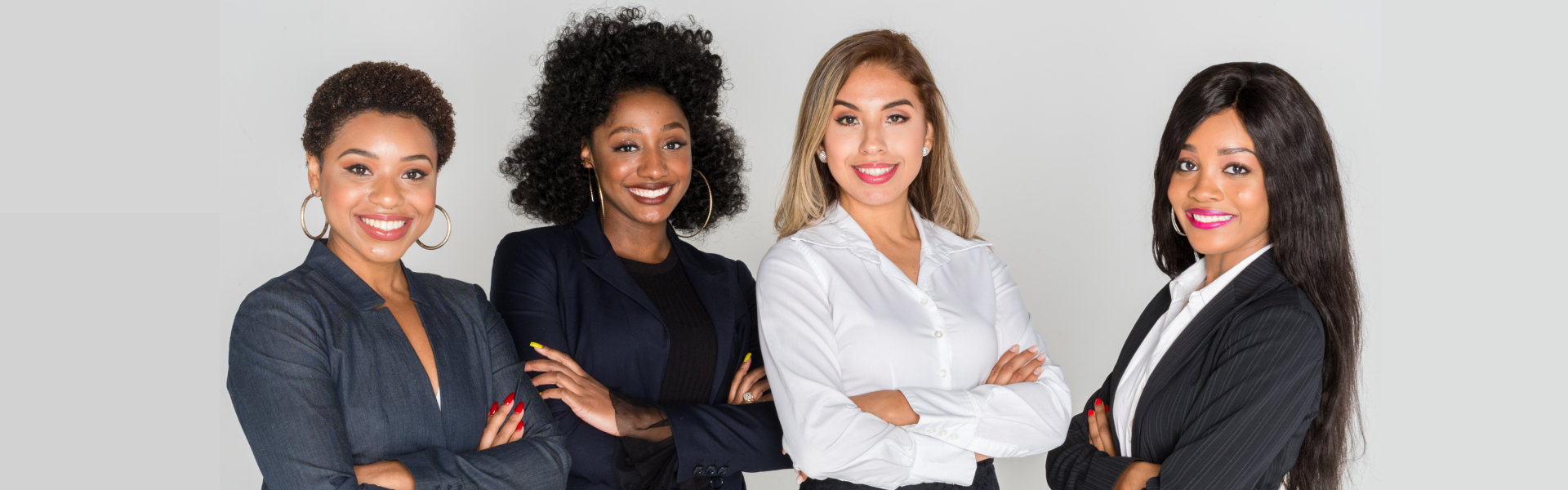 group of businesswomen working together in an office